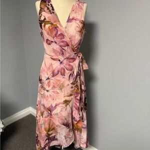 Floral Pink Wrap Dress
